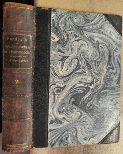 Prof. Dr. Emil Abderhalden - Handbuch der biochemischen Arbeitsmethoden - Sechster Band ("Biokmiai munkamdszerek kziknyve 6. ktet" nmet nyelven) (1912)