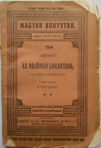 Ariosto, Ford.:Rad� Antal - Az �rj�ng� l�r�ntb�l