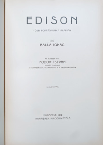 Balla Ignác - Edison (karriérek)
