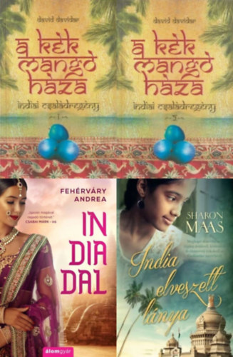 Sharon Maas, Fehérváry Andrea, David Davidar - 4 db indiai romantikus regény: In-dia-dal + A kék mangó háza 1-2 + India elveszett lánya