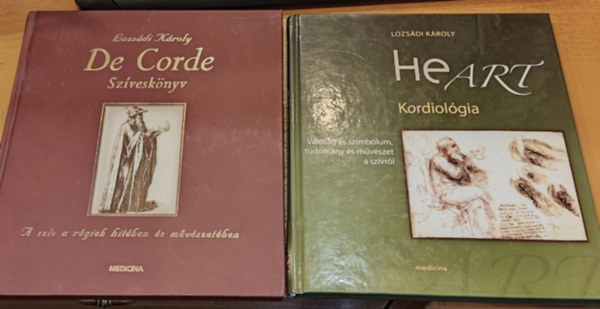 Bozsádi Károly, Lozsádi Károly - 2 db HeART Kordiológia (Valóság és szimbólum, tudomány és művészet a szívről) + De Corde Szíveskönyv (A szív a régiek hitében és művészetében)