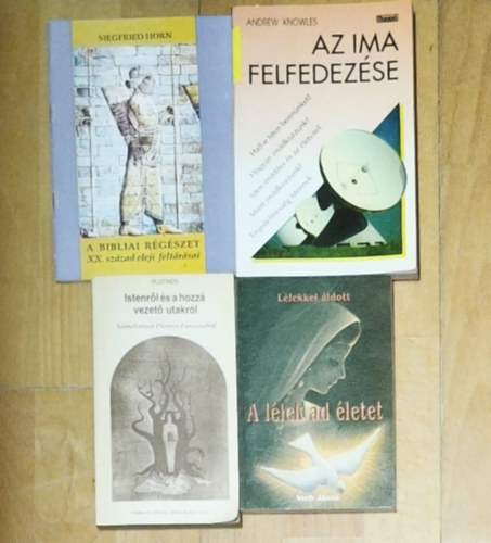 Andrew Knowles, Verb János, Plotinos, Siegfried Horn - 4db keresztény hitvallással kapcsolatos mű - Az ima felfedezése, A bibliai régészet XX. századi feltárásai, Istenről és a hozzá vezető utakról, A lélek ad életet