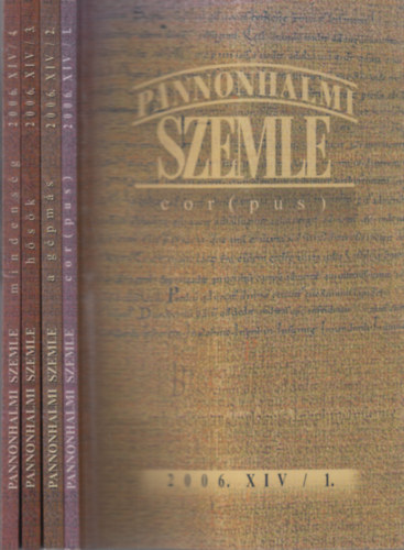 Sulyok Elemr (fszerk.) - Pannonhalmi Szemle 2006/1-4. (XIV., teljes vfolyam)- 4 db. lapszm