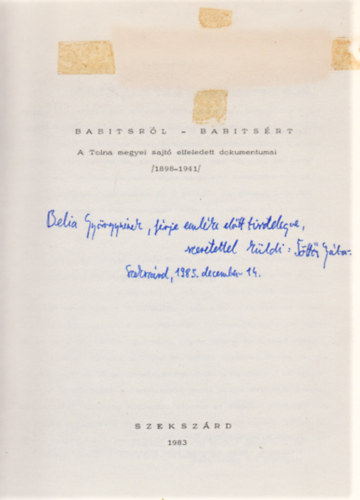 Töttős Gábor - Babitsról Babitsért (Dedikált)