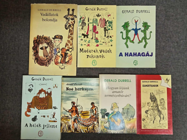 Gerald Durrell - (7db) Gerald Durrell könyvcsomag: Vadállatok bolondja / Madarak, vadak, rokonok / A hahagáj / A halak jelleme / Noé bárkáján / Hogyan lőjünk amatőr természetbúvárt / Szamártolvajok