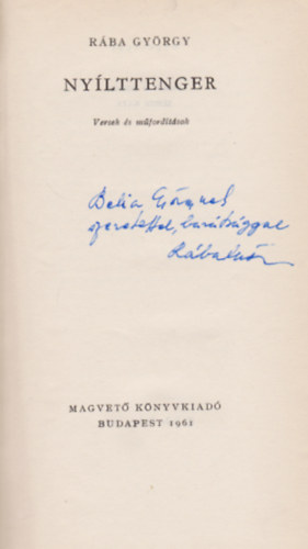 R�ba Gy�rgy - Ny�lttenger (Dedik�lt)