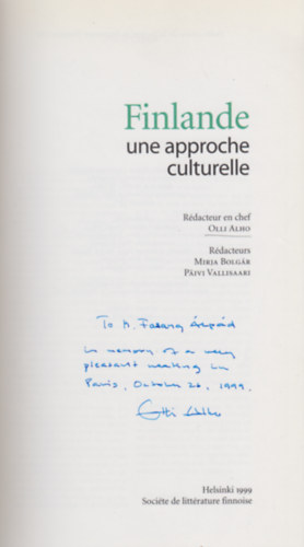 Olli Alho - Finlande une approche culturelle