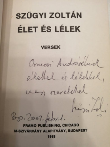 Szűgyi Zoltán - Élet és lélek (dedikált)