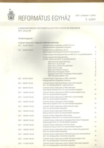 Református egyház 2011. új folyam 5. szám