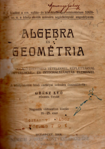 Grsz Le (szerk.) - Algebra s geometria