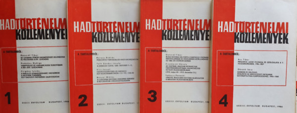 Cskvri Ferenc (szerk) - Hadtrtnelmi Kzlemnyek 1986. XXXIII. vfolyam 1-4. teljes vfolyam
