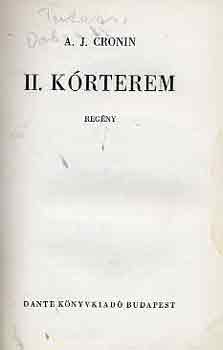 A. J. Cronin - II. kórterem