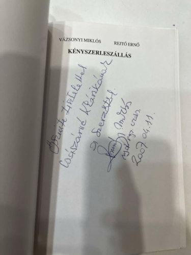 Vzsonyi Mikls, Rejt Ern - Knyszerleszlls