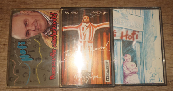 Hofi Géza - 3 magnókazetta Hofi Gézátől: Pisszantás mindenkinek,!, Te, figyelj havaer!, Mentesáru