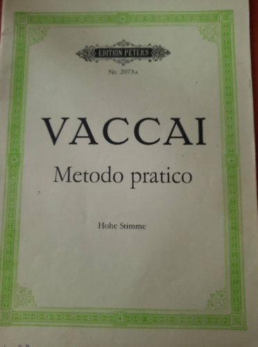 Editon Peters Nr. 2073a:  Vaccai Metodo pratico- hohe stimme