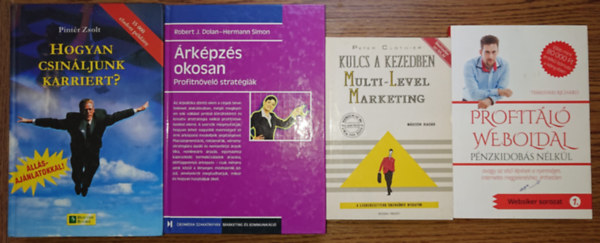 Temesvri Richrd, Peter Clothier, Pintr Zsolt, Robert J. Dolan - Hermann Simon - 4 knyv gazdagodni vgyknak: rkpzs okosan - Profuitnvel stratgik, Hogyan csinljunk karriert?, Kulcs a kezedben - Multi-Level Marketing, Profitl weboldal - pnzkidobs nlkl