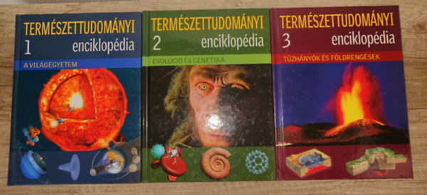 Természettudományi enciklopédia 1-3.: A világegyetem, Evolució és genetika, Tűzhányók és földrengések