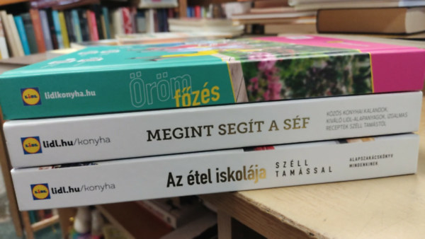 Lidl szakácskönyvcsomag: Örömfőzés + Megint segít a séf + Az étel iskolája
