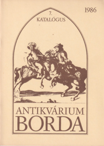 7. katalógus - Borda Antikvárium 1986