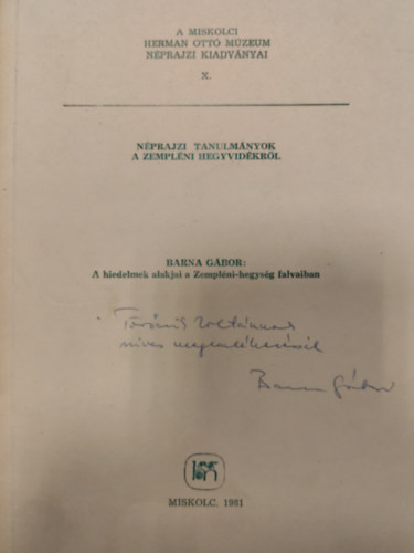 Barna Gábor - A hiedelmek alakjai a Zempléni-hegység falvaiban