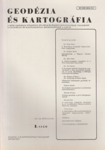 Dr. Jo Istvn (szerk.) - Geodzia s Kartogrfia 1977/1. szm