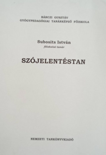 Subosits Istvn - Szjelentstan