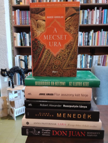Kader Abdolah, Muhammad An-Nefzawi, Jorge Amado, Robert Alexander, Diane Ackerman, Anna Pasternak - Vilgirodalmi knyvcsomag 7 darabos KNYVMENT AJNLAT: A mecset ura, Az illatos kert, Flor asszony kt frje, Raszputyin lnya, Menedk, Lara (Zsivago doktor eltitkolt szerelme),
