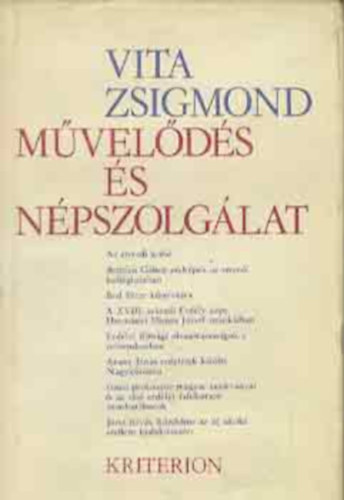 Vita Zsigmond - M�vel�d�s �s n�pszolg�lat (Dedik�lt)