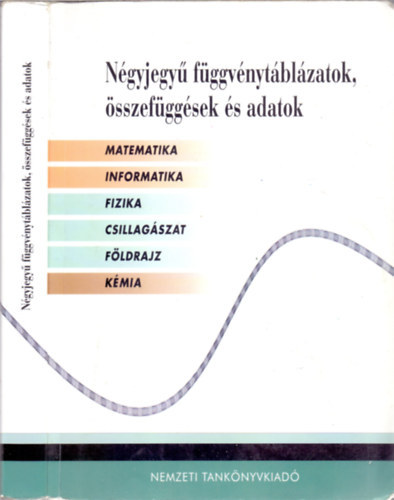 Ngyjegy fggvnytblzatok, sszefggsek s adatok (matematika, informatika, fizika, csillagszat, fldrajz, kmia) (rakt.szm: 16129/1.)