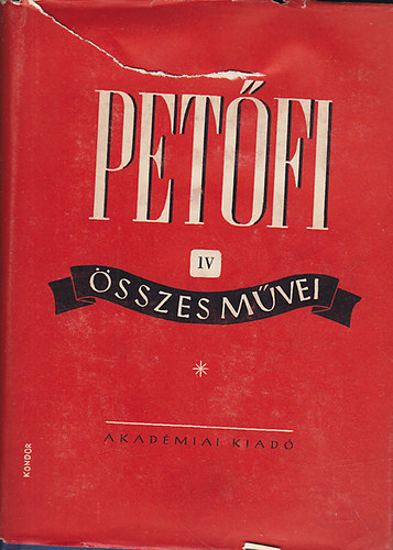 Pet�fi �sszes m�vei IV.