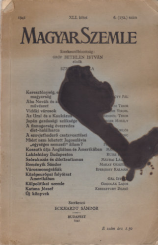 Gr�f Bethlen Istv�n - Magyar Szemle 1945 XLI: 6.(172.) sz�m
