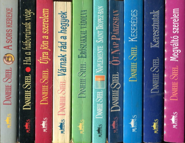 Danielle Steel - 10 db Danielle Steel regny (cmek a termklersban, sajt fot)