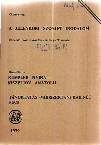 A jelenkori szovjet irodalom