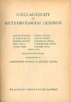 Lassovszky-Rthy (szerk.) - Csillagszati s meteorolgiai lexikon