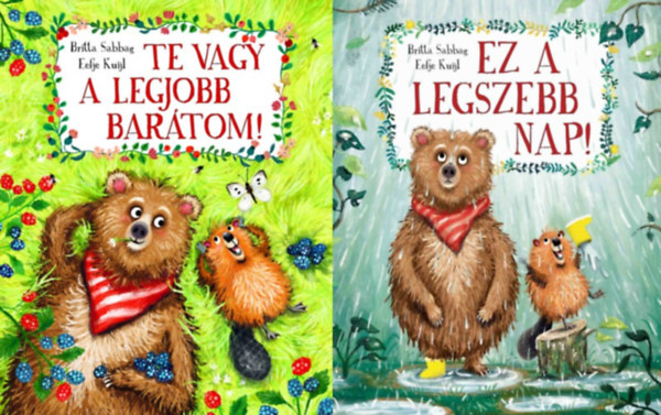 Britta Sabbag, Eefje Kuijl - 2 db mesekönyv a Hód és Medve sorozatból: Te vagy a legjobb barátom! + Ez a legszebb nap!
