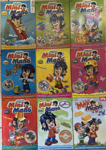 Bera Károly - 9 db Mini Manó foglalkoztató, képességfejlesztő, gyermekmagazin: 133; 134; 136; 140; 141; 142; 143; 154; 172.