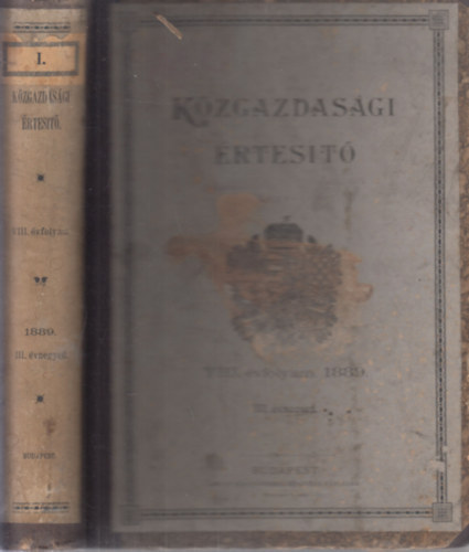 Közgazdasági értesítő 1889/III. évnegyed (VIII. évfolyam)