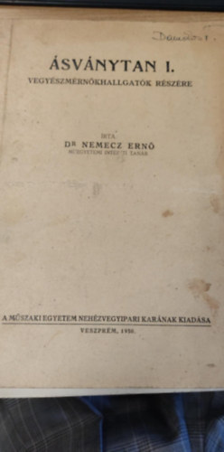 Nemecz Ernő - Ásványtan I.