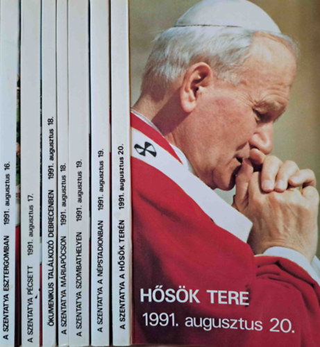 7db Szentmise a Szentatyával: Esztergomban 1991. aug. 16.; Pécsett 991. aug. 17.; Debrecenben 1991. aug. 18.; Máriapócson 1991. aug. 18.; Szombathelyen 1991. aug. 19.; Népstadionban 1991. aug. 19.; Hősök terén 1991. aug. 20.
