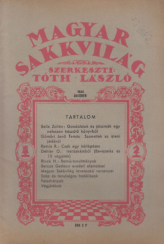 Tth Lszl (szerk.) - Magyar Sakkvilg 1944 oktber