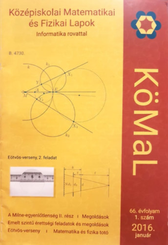 Ratk va - Kzpiskolai matematikai s fizikai lapok 66. vfolyam 1. szm 2016 janur
