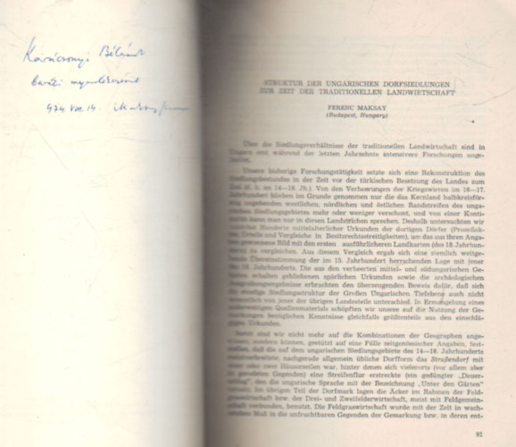 Maksay Ferenc (szerk.) - Struktur der ungarischen Dorfsiedlungen zur Zeit des traditionellen Landwirtschaft