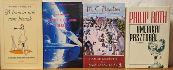 Mireille Guiliano, Paul Anderson, M. C. Beaton, Roth Philip - Szórakoztató irodalmi könyvcsomag