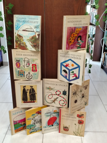 Bolgár Györgyi Julius Schwartz Megay László Berkes Péter Kiss Tamás Tasnádi Kubacska András Szalay László Dr. Sárváry András Kindzierszky Emil Mándy Iván Pákolitz István - KÖNYVMENTŐ AJÁNLAT, 11 DB. Gyerekkönyvek. Híd a folyó felett, Mindennapi varázslatok, Ezer mesterség, Várható időjárás, A bagolyvár és lakói, Sárkányok unokái, Nyolclábú vadászok, Népek italai, Ezüstpáncélos vitézek, Hullá
