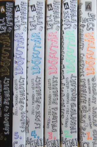 Gimesi Dóra, Jeli Viktória, Tasnádi István, Vészits Andrea - Időfutár sorozat 1-6.: A körző titka + A királynő palástja + A próbák palotája + A káosz temploma + A por hatalma + A holnap ostroma (6 kötet)