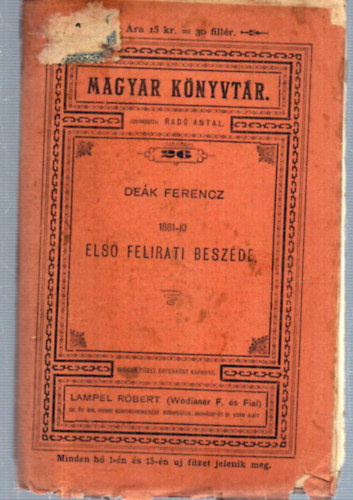 Deák Ferencz 1861-iki első felirati beszéde