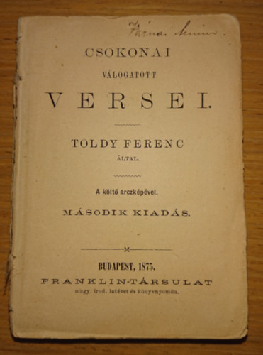 Csokonai Vitz Mihly, Toldy Ferencz ltal - Csokonai vlogatott versei Toldy Ferenc ltal