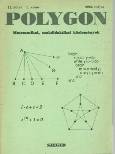 Szendrei Jnos dr. (szerk.) - Polygon -Matematikai, szakidaktikai kzlemnyek 1992 mjus