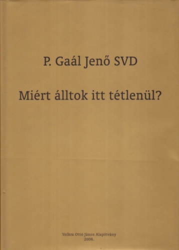 P. Ga�l Jen� SVD - Mi�rt �lltok itt t�tlen�l? (Elm�lked�sek �s tan�t�sok)