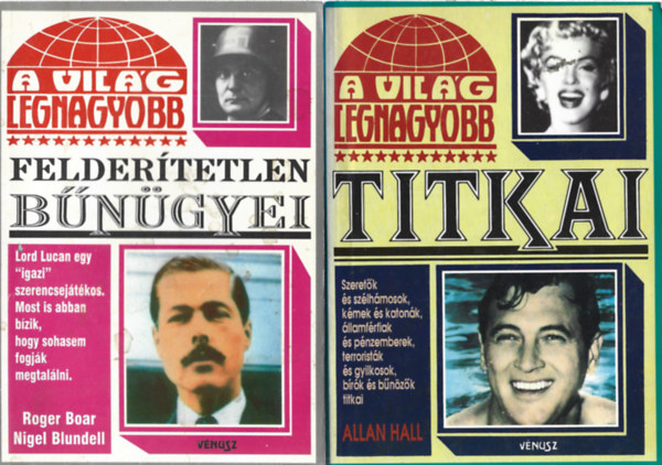 2 db könyv, A világ legnagíyobb felderítetlen bűnügyei, A világ legnagyobb titkai